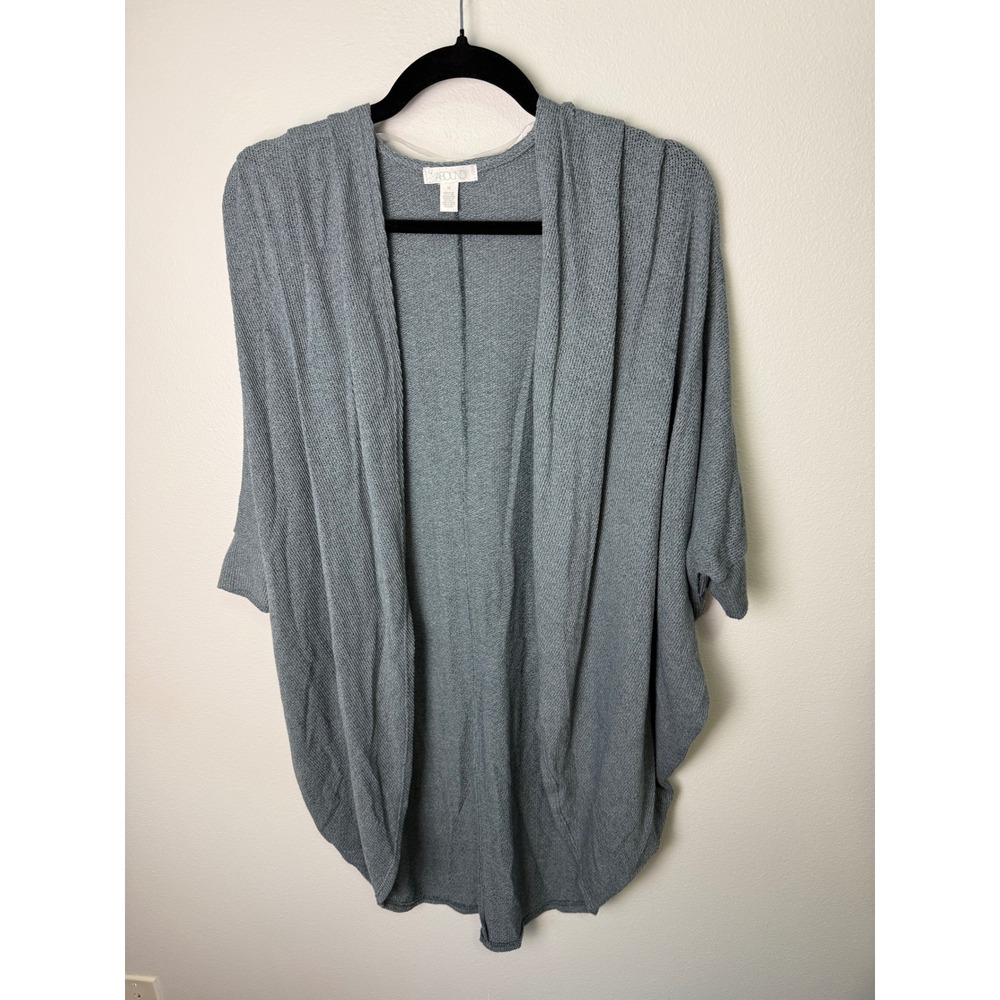 Abound Womens Gray Open Front Cocoon‎ Cardigan Dolman Sleeve Slub Knit XS